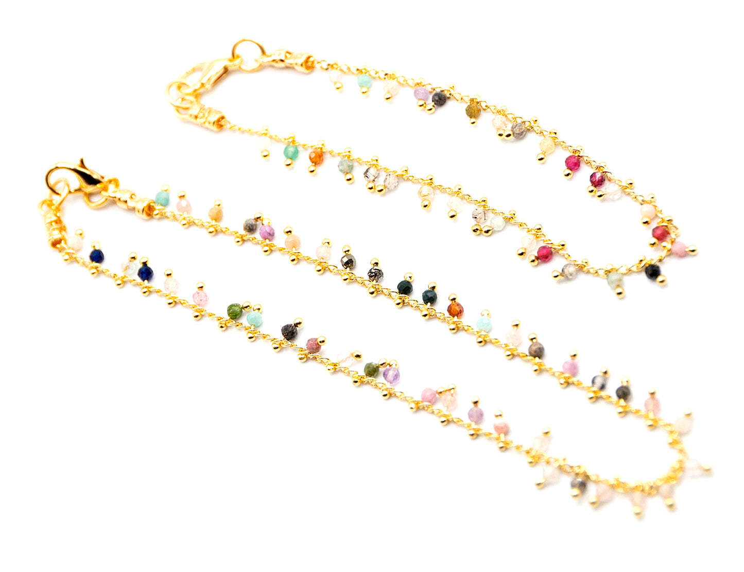 Dangling Gemstone Bracelet, Anklet and Necklace