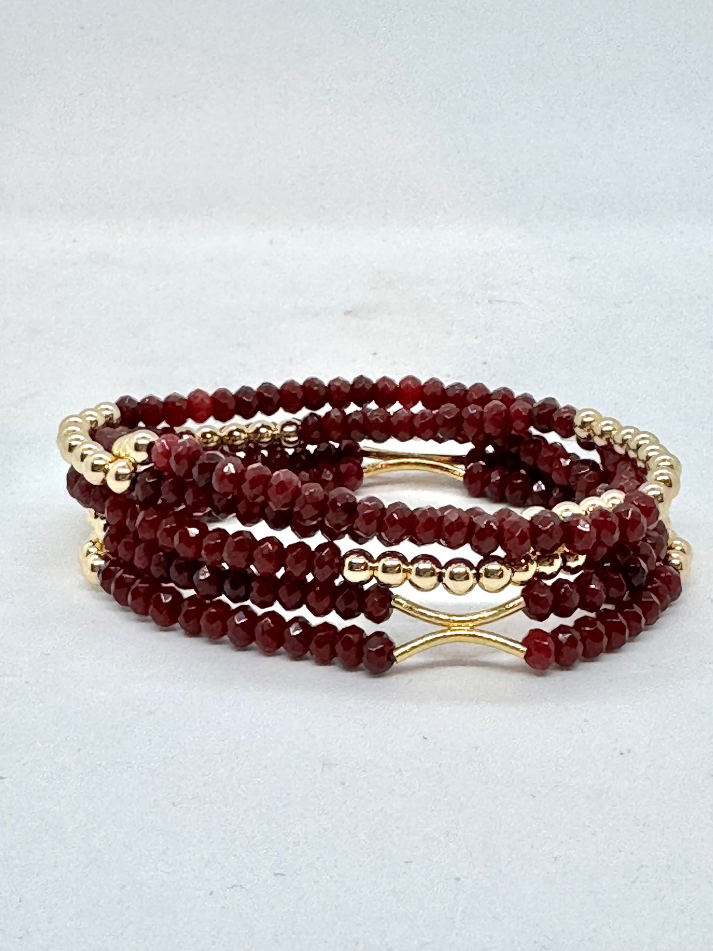 Gold Fill and Gemstone Stack Bracelets