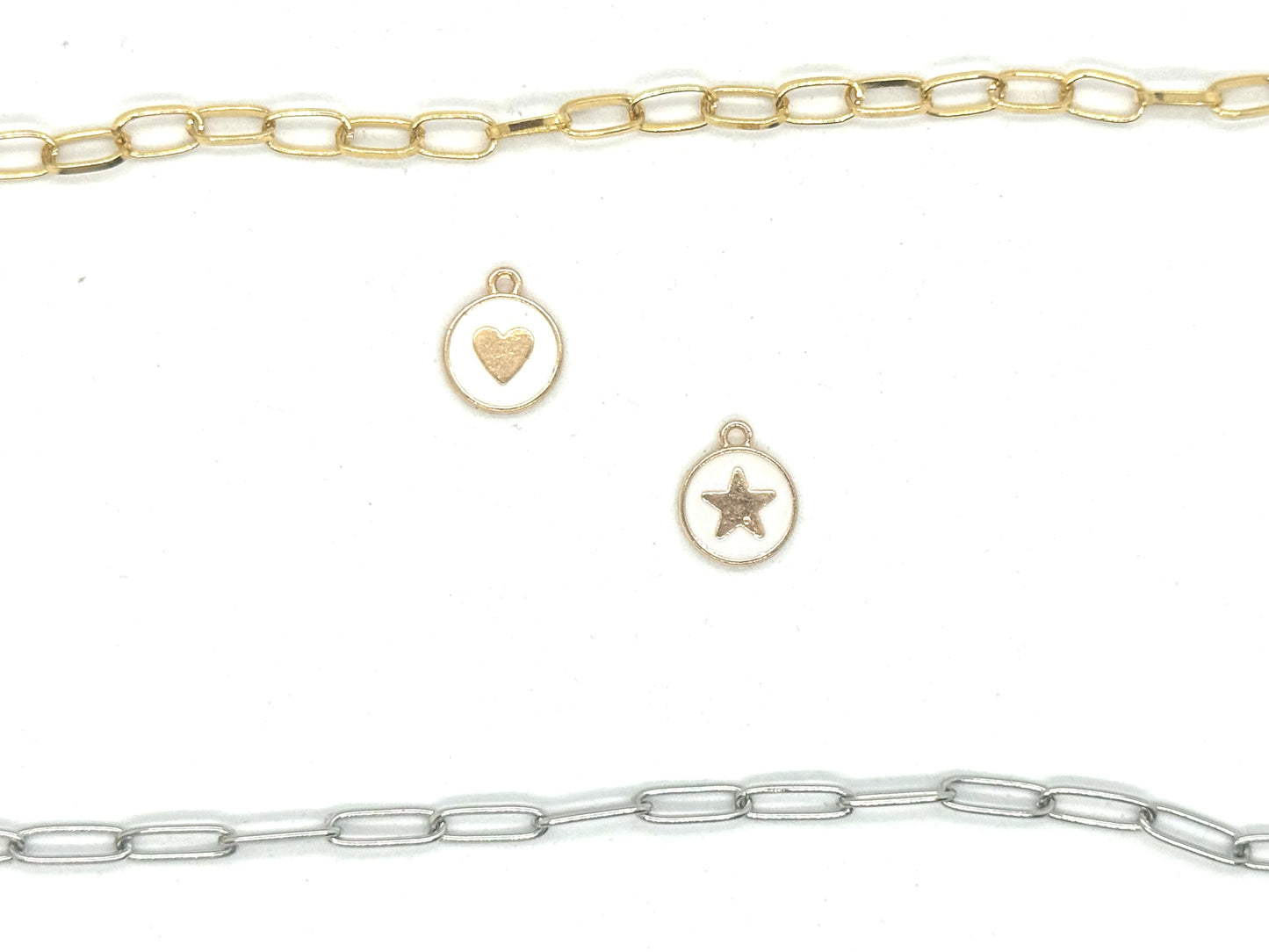 Enamel Circle Stars, Hearts and Lightning